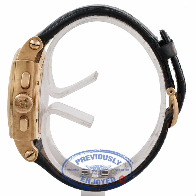 Roger Dubuis Sympathie Bi-Retrograde 37MM Rose Gold White Dial Black Alligator Strap S37 5630 E7QDD0 - Beverly Hills Watch Store