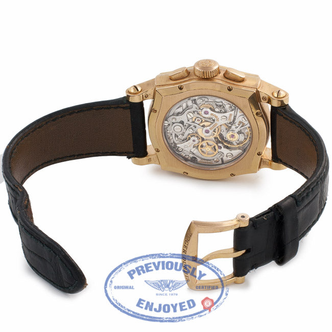 Roger Dubuis Sympathie Bi-Retrograde 37MM Rose Gold White Dial Black Alligator Strap S37 5630 E7QDD0 - Beverly Hills Watch Store