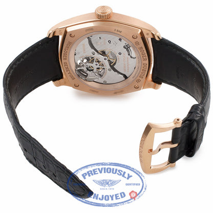 Roger Dubuis La Monegasque Flying Tourbillon Large Date 18k Rose Gold Grey Dial RDDBMG0010 J27F14 - Beverly Hills Watch Company Watch Store