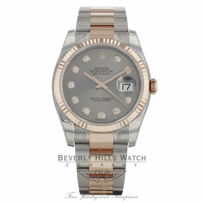 Rolex Datejust 36mm Grey Diamond Dial 116231 - Beverly Hills Watch