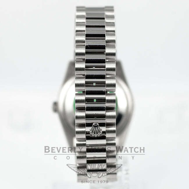 Rolex Platinum President Day Date 36mm Ice Blue Diamond Dial Watch 118206 Beverly Hills Watch Company Watches