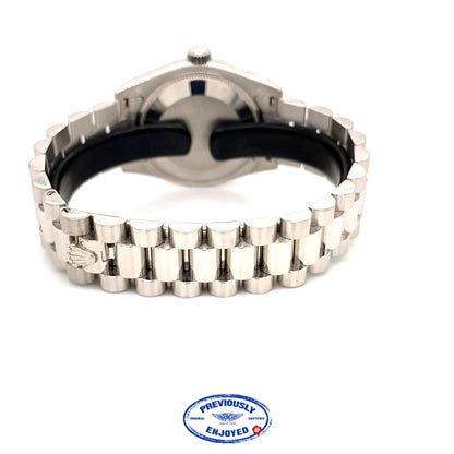 Rolex 31mm Platinum Datejust President Bracelet Pave Dial 178246 MRXYZM