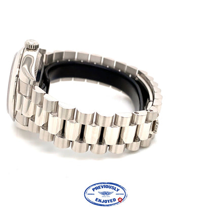 Rolex 31mm Platinum Datejust President Bracelet Pave Dial 178246 MRXYZM