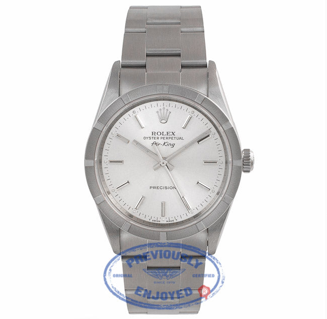 Rolex Air-King 34MM Stainless Steel Silver Dial Oyster Bracelet 14010 CE15Z7 - Beverly Hills Watch Store