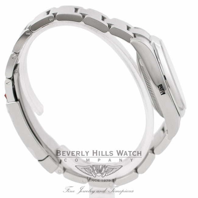 Rolex Air King Stainless Steel Domed Bezel Pink Dial 114200 MKL6W2 - Beverly Hills Watch Company Watch Store