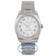 Rolex Air-King 34MM Stainless Steel White Gold Fluted Bezel White Diamond Dial 114234 LVY17M - Beverly Hills Watch Company Watch Store