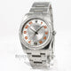 Rolex Air King 34mm Stainless Steel Oyster Bracelet Engine Turn Bezel Silver Orange Arabic Numeral Dial Watch 114200 Beverly Hills Watch Company Watches