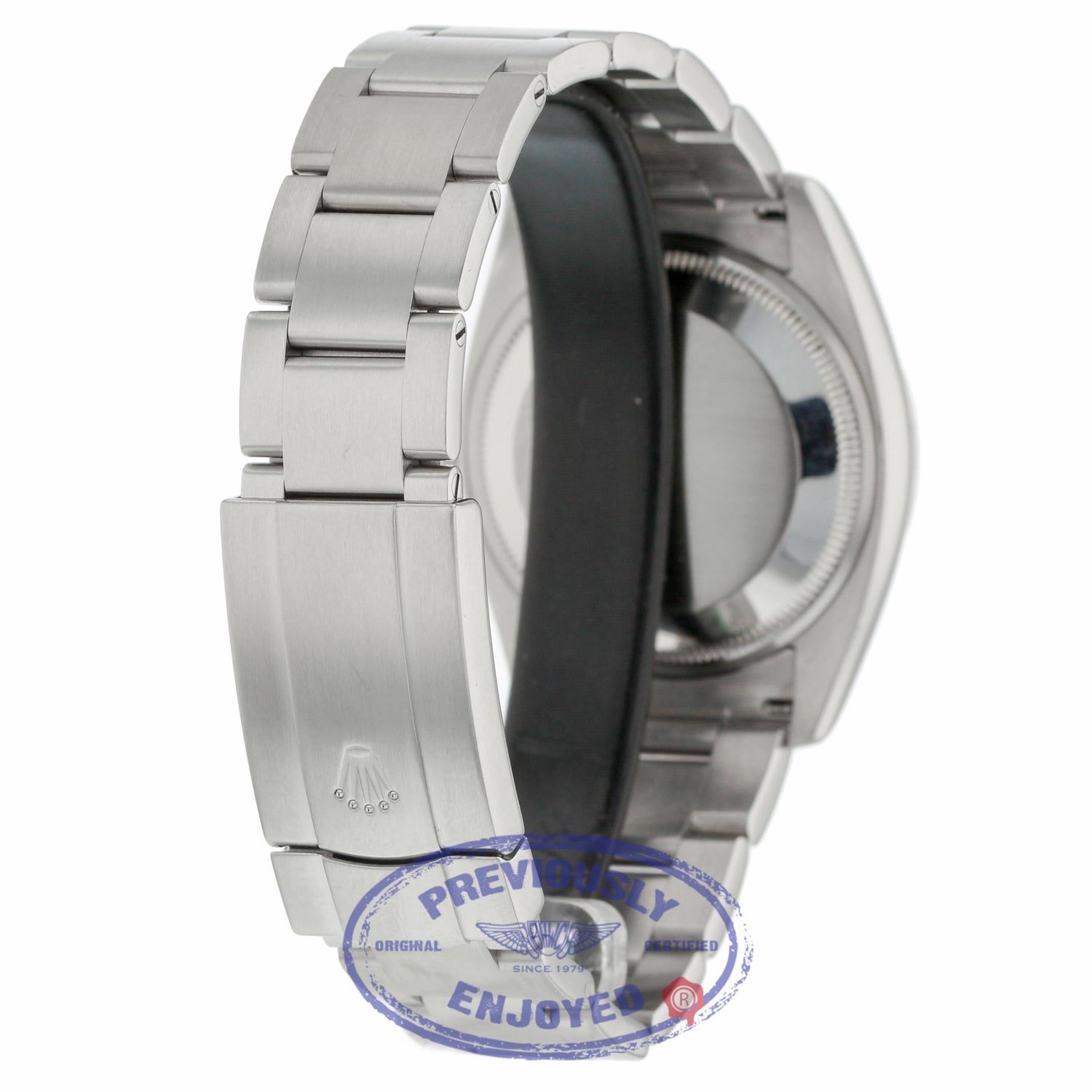 Rolex Air 34mm King Stainless Steel Roman numerals Oyster Bracelet Smooth Bezel Blue Dial 114200 49H84A - Beverly Hills Watch Company