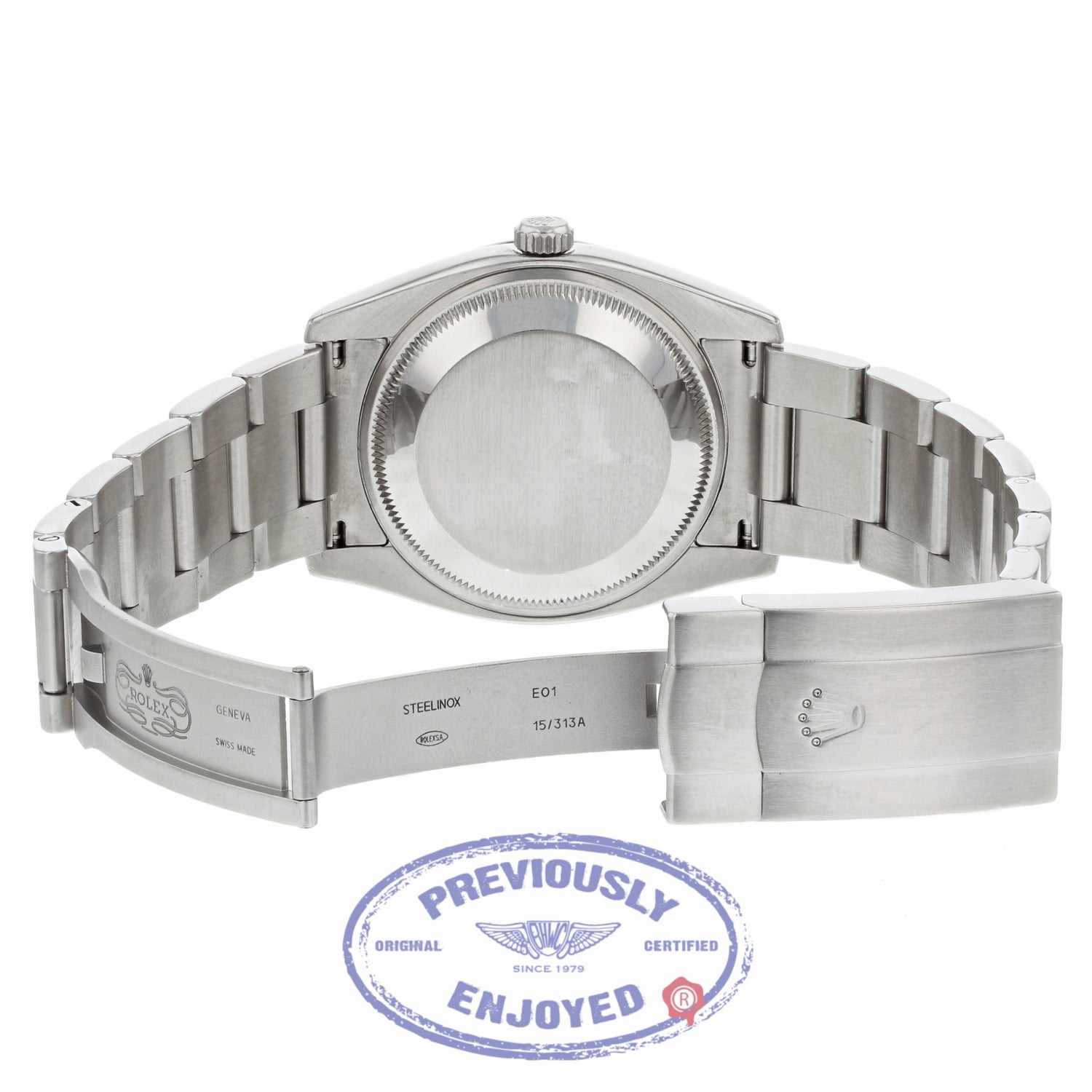 Rolex Air 34mm King Stainless Steel Roman numerals Oyster Bracelet Smooth Bezel Blue Dial 114200 49H84A - Beverly Hills Watch Company