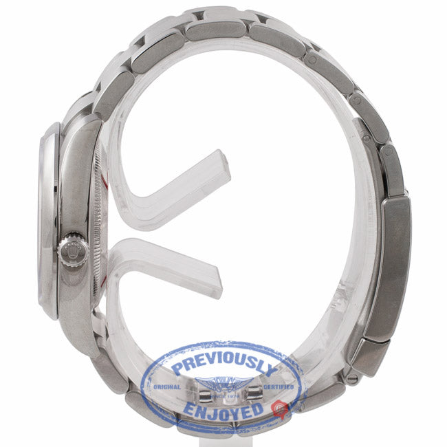 Rolex Air King Stainless Steel Oyster Bracelet Domed Bezel Blue Dial Watch 114200 5PNKPE - Beverly Hills Watch Company Watch Store