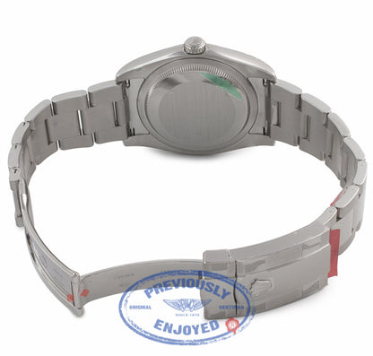 Rolex Air-King 34MM Stainless Steel White Gold Fluted Bezel Silver Dial 114234 1844HK - Beverly Hills Watch Store