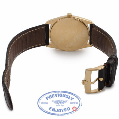 Rolex Cellini Danaos 18k Yellow Gold Gents Black Dial Arabic Numerals Black Leather Strap 4233/8 4K7ZU6 - Beverly Hills Watch Company Watch Store