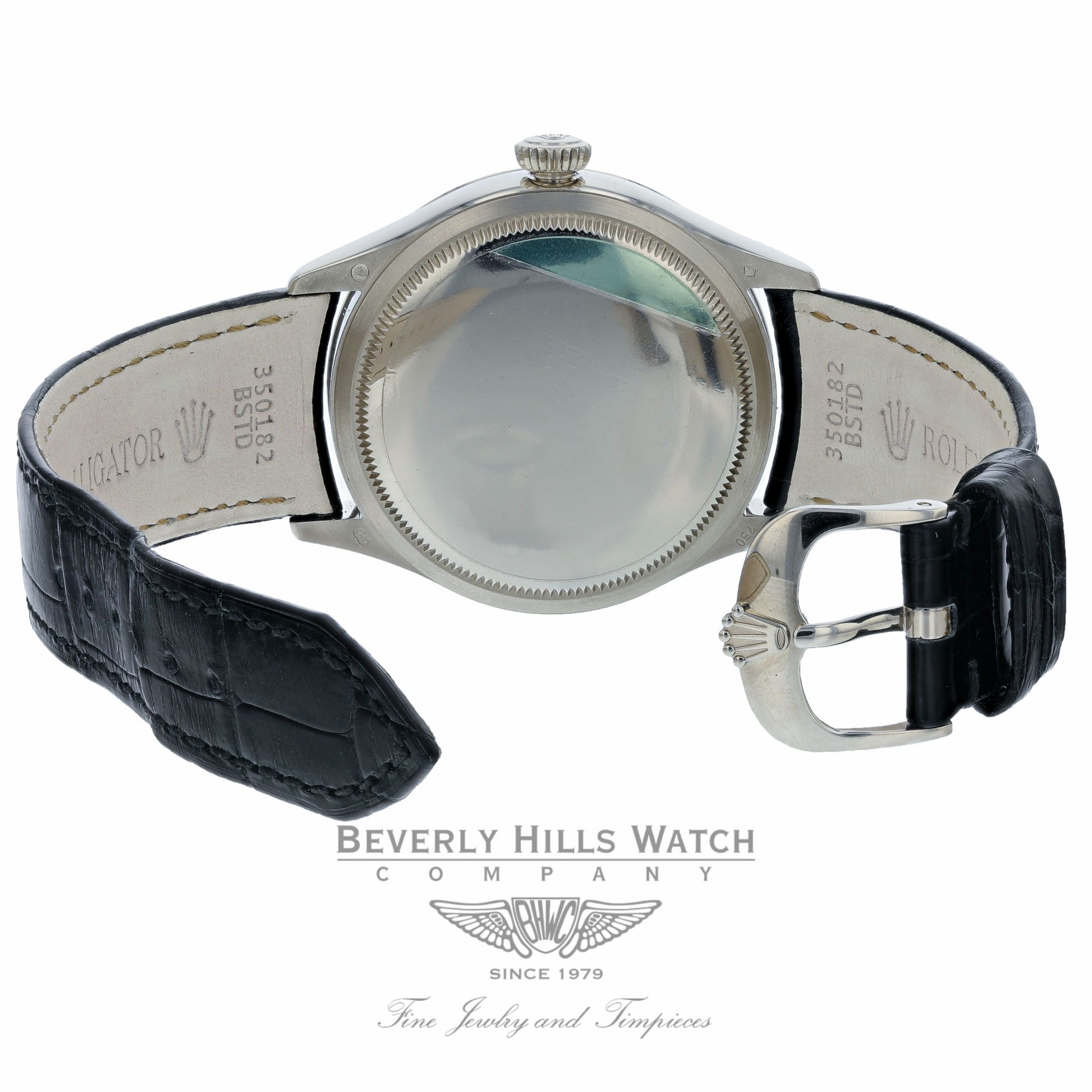 Rolex Cellini Dual Time 39MM 18k White Gold Silver Dial 50529 LUEKEM - Beverly Hills Watch Company Watch Store