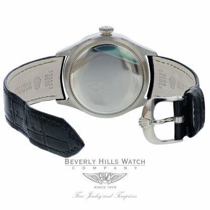 Rolex Cellini Dual Time 39MM 18k White Gold Silver Dial 50529 LUEKEM - Beverly Hills Watch Company Watch Store