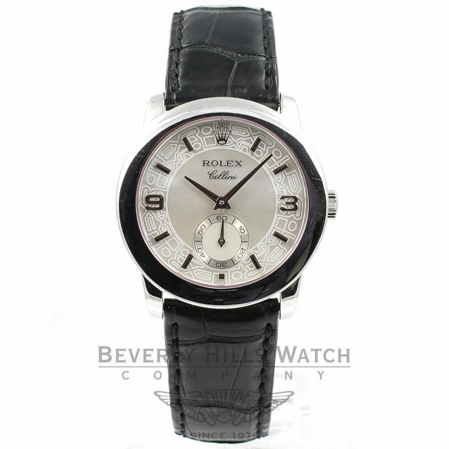 Rolex Cellini Platinum Case Mother of Pearl Dial Watch 5240/6 Beverly Hills Watch Company
