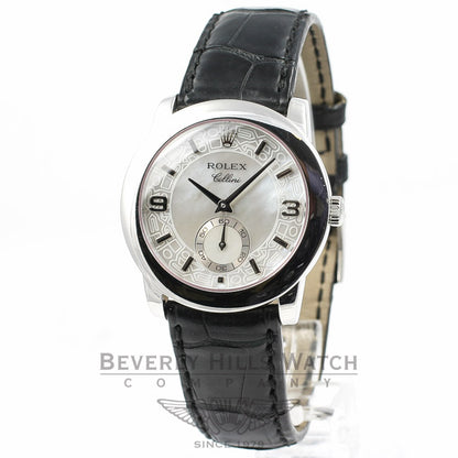 Rolex Cellini Platinum Case Mother of Pearl Dial Watch 5240/6 Beverly Hills Watch Company