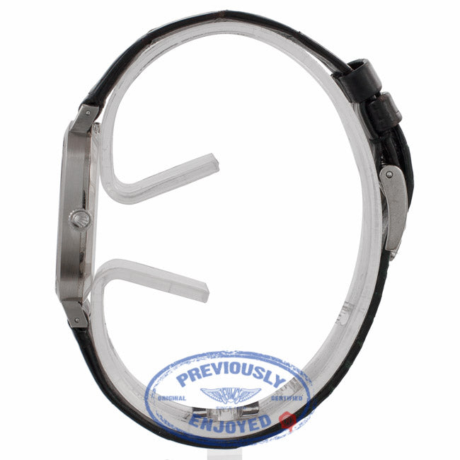 Rolex Cellini 18kt White Gold Silver Dial Black Shiny Alligator Strap 4114 ZRFKJA - Beverly Hills Watch Store