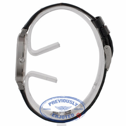 Rolex Cellini 18kt White Gold Silver Dial Black Shiny Alligator Strap 4114 ZRFKJA - Beverly Hills Watch Store