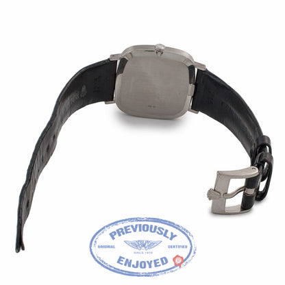 Rolex Cellini 18kt White Gold Silver Dial Black Shiny Alligator Strap 4114 ZRFKJA - Beverly Hills Watch Store