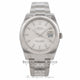 Rolex Oyster Perpetual Date 34mm 18k White Gold Fluted Bezel Silver Dial 115234 4XJGVE - Beverly Hills Watch Company Watch Store