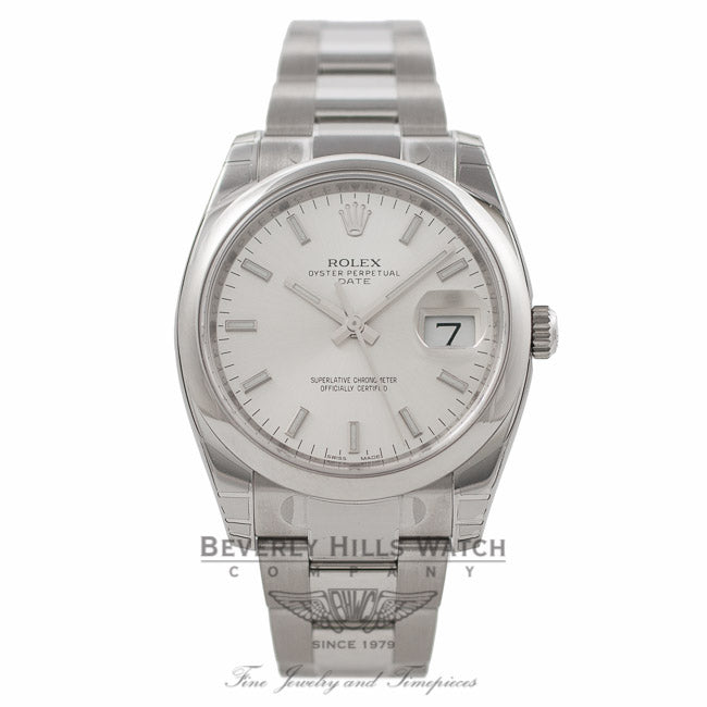 Rolex Date 34mm Stainless Steel Watch 115200 4SB5IU - Beverly Hills Watch Company Watch Store
