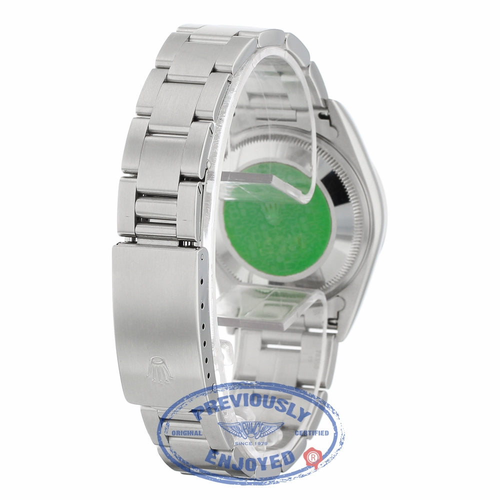 Rolex Date 34mm Stainless Steel Oyster Bracelet White Roman Numerals Dial 15200 27X29K - Beverly Hills Watch Company