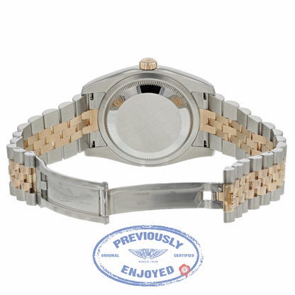 Rolex Datejust 36mm Stainless Steel and Rose Gold Mother of Pearl Diamond Dial 116231 DZH0JT - Beverly Hills Watch Company