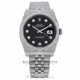 Rolex Datejust 36mm Stainless Steel White Gold Fluted Bezel Black Diamond Dial 116234 YEXHPV - Beverly Hills Watch Company