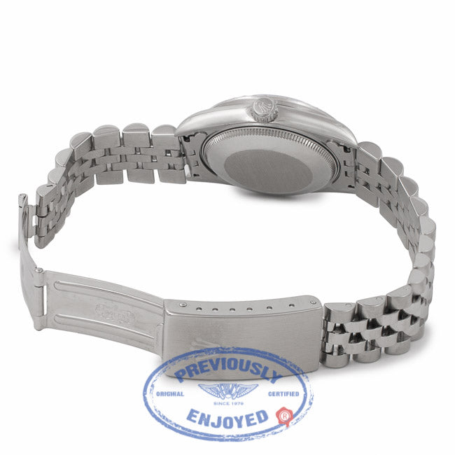 Rolex Date Just Stainless Steel 18K White Gold Diamond Bezel Meteorite Diamond Dial 78274 1YYK76 - Beverly Hills Watch Store