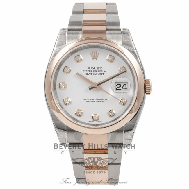 Rolex DateJust Stainless Steel Rose Gold 116201 REGH13 - Beverly Hills Watch Company Watch Store