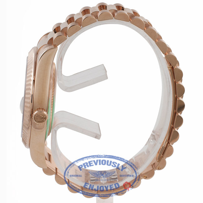 Rolex Day-Date II President 41mm Rose Gold Fluted Bezel Ivory Dial 218235 8QRVNN - Beverly Hills Watch Company Watch Store