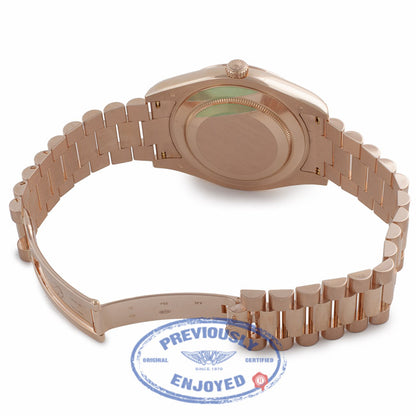 Rolex Day-Date II President 41mm Rose Gold Fluted Bezel Ivory Dial 218235 8QRVNN - Beverly Hills Watch Company Watch Store