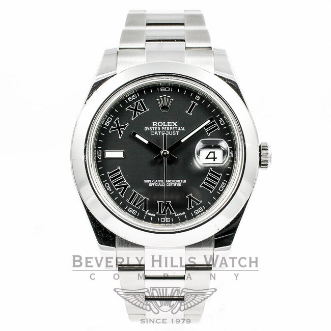 Rolex Datejust 2 41MM Stainless Steel Watch with a White Gold Fluted Bezel 116300 Beverly Hills Watch Store