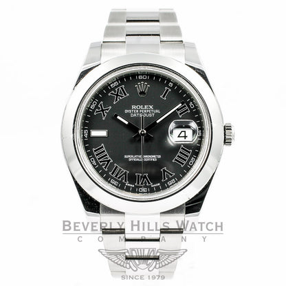 Rolex Datejust 2 41MM Stainless Steel Watch with a White Gold Fluted Bezel 116300 Beverly Hills Watch Store
