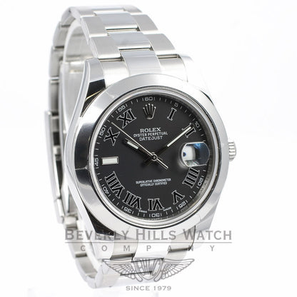 Rolex Datejust 2 41MM Stainless Steel Watch with a White Gold Fluted Bezel 116300 Beverly Hills Watch Store