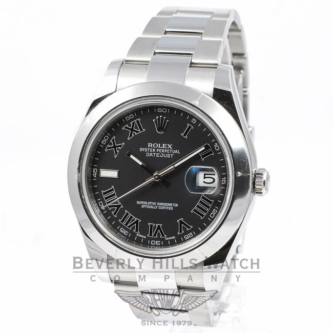 Rolex Datejust 2 41MM Stainless Steel Watch with a White Gold Fluted Bezel 116300 Beverly Hills Watch Store