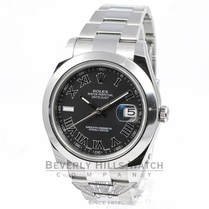 Rolex Datejust 2 41MM Stainless Steel Watch with a White Gold Fluted Bezel 116300 Beverly Hills Watch Store
