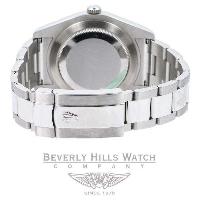 Rolex Datejust 2 41MM Stainless Steel Watch with a White Gold Fluted Bezel 116300 Beverly Hills Watch Store