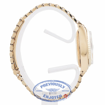 Rolex Datejust 26MM 18k Yellow Gold Fluted Bezel Champagne Diamond Dial President 6916 MPFYWN - Beverly Hills Watch Company Watch Store