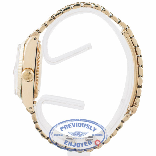 Rolex Datejust 26MM 18k Yellow Gold Fluted Bezel Champagne Diamond Dial President 6916 MPFYWN - Beverly Hills Watch Company Watch Store