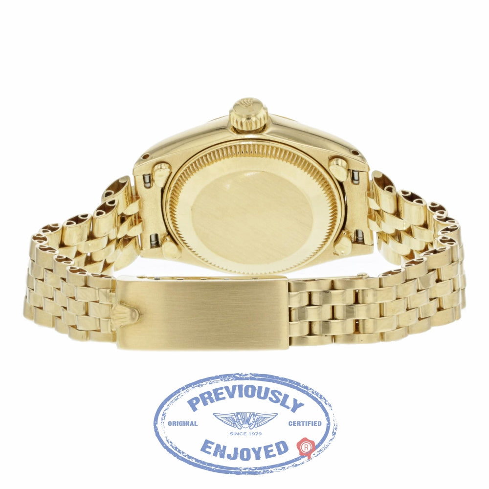 Rolex Datejust 26mm 18k Yellow Gold Champagne Dial Index Hour Markers 6917 5KDCFW - Beverly Hills Watch