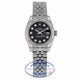 Rolex Lady Datejust 26mm Stainless Steel Jubilee Black Diamond Dial White Gold Fluted Bezel 179174 6W9MRK - Beverly Hills Watch Company