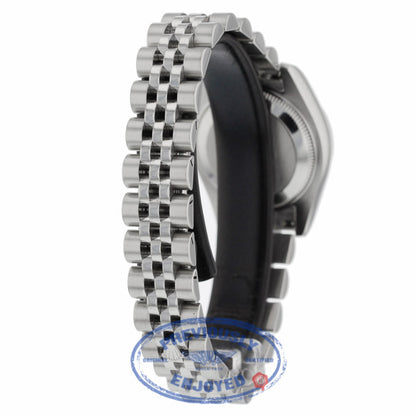 Rolex Lady Datejust 26mm Stainless Steel Jubilee Black Diamond Dial White Gold Fluted Bezel 179174 6W9MRK - Beverly Hills Watch Company