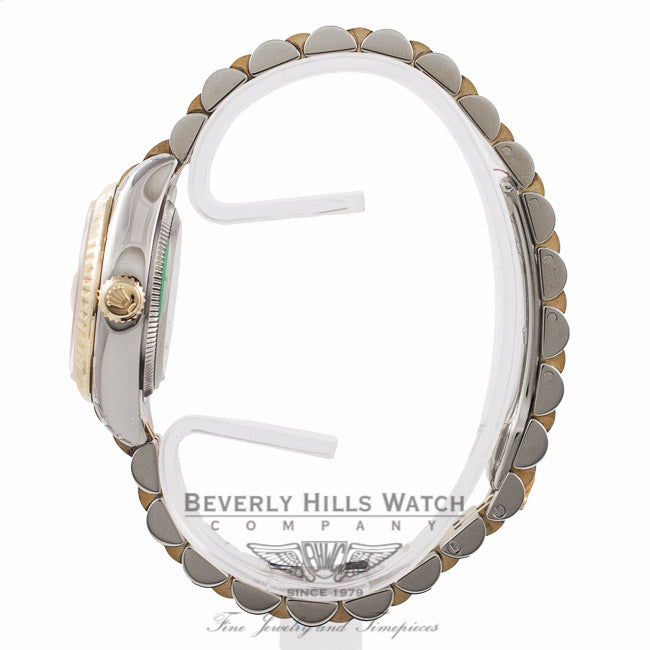 Rolex Datejust Ladies 26mm 18k Yellow Gold Stainless Steel Fluted Bezel Champagne Diamond Dial 179173 - Beverly Hills Watch Company Watch Store