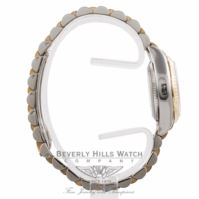 Rolex Datejust Ladies 26mm 18k Yellow Gold Stainless Steel Fluted Bezel Champagne Diamond Dial 179173 - Beverly Hills Watch Company Watch Store