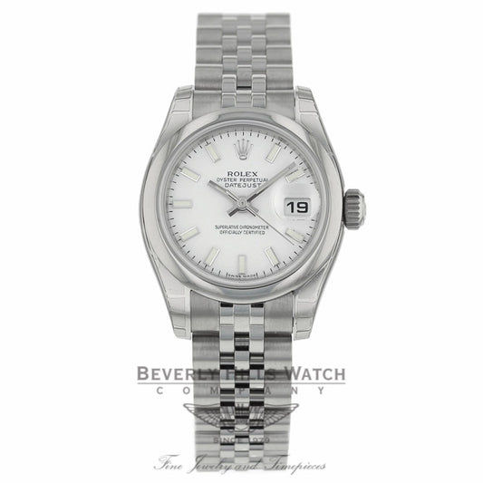 Rolex Datejust 26mm White Index Dial Jubilee Bracelet 179160 67M8MM - Beverly Hilss Watch Company