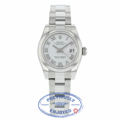 Rolex Lady Datejust 26 White Dial Stainless Steel oyster Bracelet 179160 EA2RWM - Beverly Hills Watch