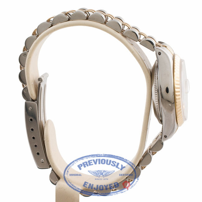 Rolex 26mm Datejust 18k Yellow Gold Stainless Steel Rodium Roman Numeral Index Markers Dial 69173 298RRZ- Beverlyhills Watch Company Watch Store