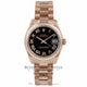 Rolex Datejust 18k Rose Gold President Bracelet Fluted Bezel Black Dial 178275 YVNHMC - Beverly Hills Watch Company Watch Store