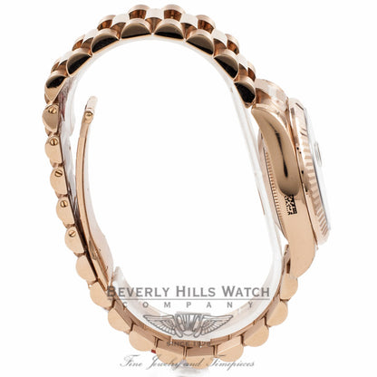 Rolex Datejust 18k Rose Gold President Bracelet Fluted Bezel Black Dial 178275 YVNHMC - Beverly Hills Watch Company Watch Store